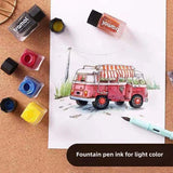 Fountain Pen Color Ink Light Color Outline Handbook Design Pigment Waterproof Non-fading Drawing Dipping Pen Neutral Pen Water