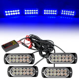 4 in 1 LED Warning Strobe Light 12V 24V Car Grille Emergency Flash Police Signal Lamps Auto Stroboscope for Truck Offroad SUV