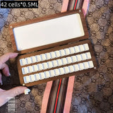 AOOKMIYA Empty Watercolor Palette Travel Portable 24/42 Grid Walnut Paint Box Watercolor Storage Artist Painting Art Supplies