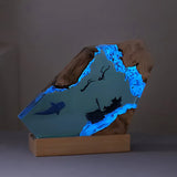 AOOKMIYA ART+ Creative Gifts New Creative Indoor Bedroom Office Table Decorations Ocean Art Crafts Luminous Tabletop Lamp Custom Epoxy Resin Night Light Gift