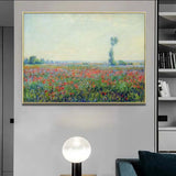 AOOKMIYA Claude Monet artwork,Poppy Field,Hand-painted art painting on canvas,Landscape oil painting,Aesthetic room decoration,Home decor