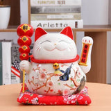 AOOKMIYA ART+ Creative Gifts Large Magpie Lucky Cat Home Living Room Decor Ornament Opening Electric Shake Ceramic Creative Lucky Cat Shop Gift