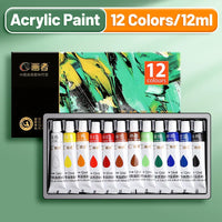 AOOKMIYA Vibrant Acrylic Paint Set 12/18/24/36 Colors,12ml/0.42oz Acrylic Painting Kit For Paper,Wood,Canvas,Rock,Ceramic,Clothes,DIY