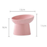 Creative Pet Bowls, Ceramic Oblique Mouth High footed Cats Food Tableware Protection Cat and Dog Bowl, Pet Supplies, 1Pc