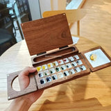 AOOKMIYA Wooden Watercolor Box Portable Folding Watercolor Palette Cases Oil Paint Box Beginners Outdoor Sketching Painting Art Tools  AOOKMIYA.COM