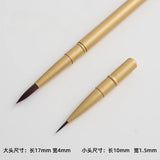 AOOKMIYA Portable Double-headed Nylon Paint Brush Round Head Lacquered Metal Rod Watercolor Brush Travel Painting Student Art Supplies