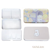 AOOKMIYA New Empty Watercolor Palette Tin Box Paint Storage Paint Tray Cartoon Rabbit Pattern Aquarela Paint Painting Art Supplies