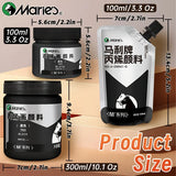 AOOKMIYA Marie's Black Acrylic Paint,1pc 100/300 ml 3.38 oz/10.1 oz,Creamy Texture Pigment for Rock,Wood,Canvas,Glass,Fabric,Walls