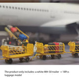 1:200 Scale MH-50 Airport Ground Handling Luggage Transport Trailer Car Model High Precision Collectible Toys Simulation Display
