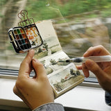 AOOKMIYA Mini Portable Watercolor Paint Box Metal Watercolor Sub-packing Box Pigment Moisturizing Box Sketch Painting Art Supplies