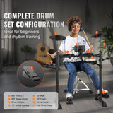 SucceBuy Electric Drum Set 15 Drum Kits& 150 Sounds Electronic Drum Kit 6.5-8in Quiet Mesh Snare Electric Drum Set for Beginners
