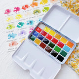 AOOKMIYA Van Gogh Netherlands 24/40 Color Solid Watercolor Paint Trial Pack 0.5/1ml Mini Pack Acuarela Artist Painting Art Supplies