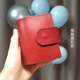 A9 First Layer Cowhide Notepad Three-ring Mini Loose-leaf Handbook Notebook  Craft Supplies  Vintage Stationery School Supplies