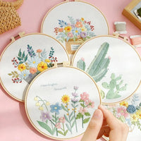 AOOKMIYA Flower Starter Kit DIY Cross For Beginner Plant Sewing Art Craft Painting Home Decor Embroidery Set Handmade Gifts