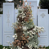 Wood Carved Long Onlay Applique Unpainted Frame Door Decal Working Carpenter Home Wedding Decoration Wood Figurines for Decor