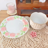 Cute Cartoon Dog, Rose, Duckling Ceramic Plate, Color Palette +Penholder Pen Washing Set   Brush Washing Bucket