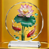 Koi Crystal Ornaments for Desktop Home Decoration Yearly Abundance Gift-giving Handicrafts for Housewarming