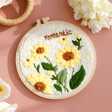 AOOKMIYA RUOPOTY Diy Punch Needle Kit Flowers Crafts For Beginner Needle Embroidery Starter Kits For Diy Gift Cross Stitch Home Decor