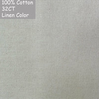 AOOKMIYA 100% Cotton Evenweave 32CT 28CT 25CT 22CT Cross Stitch Embroidery Canvas Fabric Cloth White Shiny Linen Flaxen Beige Brown Color