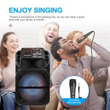 7000W Portable 15” Bluetooth Speaker Subwoofer Heavy Bass Sound System Party Mic AUX Led Light Loud Speaker