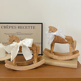AOOKMIYA ART+ Creative Gifts Creative Hand Carved Wooden Horse Series Retro Style Rocking Horse Desktop Decoration Ornament for Friends Commemorative Gift