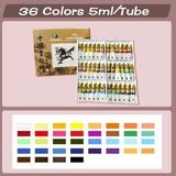 AOOKMIYA Marie's Chinese Painting Pigment 12/24/36 Colors 5ml/Tube,Watercolor Sumi Painting for Adults,Gift for Thanksgiving&Christmas