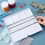 AOOKMIYA Empty Watercolor Palette with 26 Empty Half Pans, Empty Watercolor Tin with Fold Out Palette, Watercolor Tray for Painting  AOOKMIYA.COM