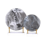 AOOKMIYA Metal Handicraft Geometric Disk Marble Clear Round Cake Glass Craft Decorative Figurines Home Decoration Accessories