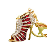 AOOKMIYA ART+ Creative Gifts Creative Rhinestones Inlaid Goddess Fish Mouth High Heel Enamel Keychain Women Jewelry Bag Key Keyring