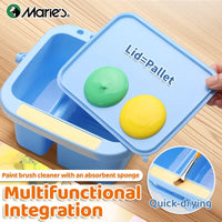 AOOKMIYA 1pc Marie Multifunctional Brush Cleaner/Washer,White,Pink,Blue Portable Handheld Brush Basin Holder,Organizer for Acrylic