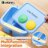 AOOKMIYA Marie's Blue Paint Brush Cleaner Washer,Multifunction Painting Brush Basin Holder and Organizer for Acrylic,Watercolor,Gouache