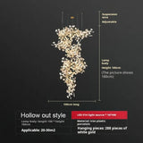 Large Ginko Leaf Chandeliers High Ceiling Staircase Ceramics Leaf Pendant Hanging Chandelier for Vila Lobby Luxury Living Room