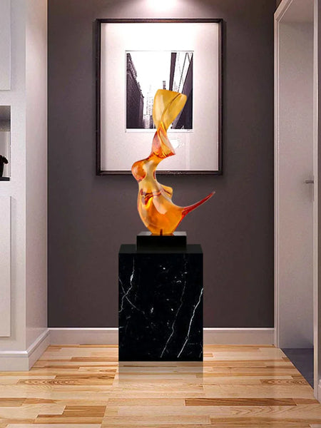 AOOKMIYA ART+ Creative Gifts Creative Abstract Wave Decoration Sculpture,Luxury Art Crafts,Entrance Living Room,Hotel Decorations Statue,74cm Customized