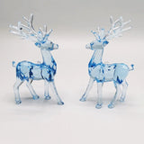 Acrylic Christmas Reindeer Ornaments Tabletop Decorations Holiday Table Crystal Elk Reindeer Sculpture Christmas Home Office