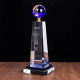 AOOKMIYA Custom Gold-Plated Dancing Metal Souvenir Trophy Cups Award Trophy Black Glass Crystal Base Manufacturer Metal Crafts Product