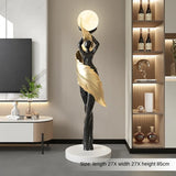 Modern HomeDecor Abstract Feather Girl Art Sculpture Ornament Large Size Figure Statue Living Room Floor Decor Resin Crafts Gift