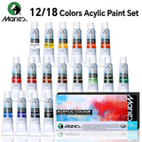 AOOKMIYA Marie's Acrylic Paint Set,12/18 Colors x 0.41oz/12 ml Tubes,Professional on Rocks,Canvas,Wood,Crafts,Paper,Wood,Rock for All-age