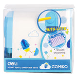 Deli Rotary Pencil Sharpener Cute Long Lasting Blade School Stationery Hand Crank Sharpeners For graphite pencil 8mm