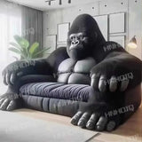 AOOKMIYA ART+ Creative Gifts Gorilla Sofa Living Room Furniture Two-Dimensional Diamond Sofa Bedroom Bed Creative Large Animal Leather Sofa Bed