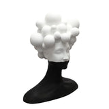 Abstract Figure Sculpture Resin Handicraft Ornaments Black and White Mosaic Woman Figurine Human Head Statue Home Decoration