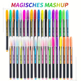 12-48 Colors Highlighter Set Fine Point Marker Pen Art Stationery Supplies for Doodling Scrapbooking Drawing Writing Sketching
