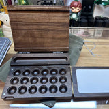 AOOKMIYA Ins Style Handmade Walnut Paint Box 18 Colors Watercolor Travel Box Round Hole Palette Ceramic Square Hole Painting Toolbox  AOOKMIYA.COM