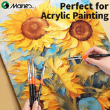 AOOKMIYA Marie's Round Paintbrushes for Acrylic,12 Sizes with Nylon Hair Paint Brushes for Acrylic,Oil,Tempera,Canvas for Adults