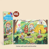 Portable Watercolor Graffiti Painting Children's Painting Set Color Fill Comes with Pigment Graffiti Notebook Puzzle Drawing