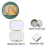 AOOKMIYA Empty 12 Color Watercolor Paint Box Portable Palette Iron Box Magnetic Clip Combination Travel Painting Art Supplies