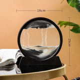 AOOKMIYA 3D Hourglass Quicksand Moving Sand Art Picture Round Glass Deep Sea Sandscape Craft Flowing Painting Office Hom