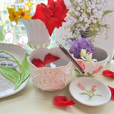 AOOKMIYA Tulip Shape Ceramic Watercolor Palette Lily of The Valley Shape Washing Cup/brush Bucket Easy To Clean Painting Art Supplies