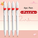 Kawaii Deli Nusign Puzzle Gel Ink Pen 0.5mm Cute Lovely Retractable Ballpiont Pens with Letters Particle Back To School Supplies