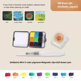 New Mini Travel Solid Watercolor Paint Packaging 9-color Small Metal Mini Watercolor Box Student Painting Supplies   Gouache