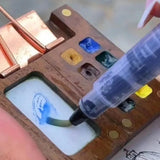 Empty Box Mini Watercolor Paint Palette Black Walnut Portable Wooden Paint Empty Box 8 Grid Wooden